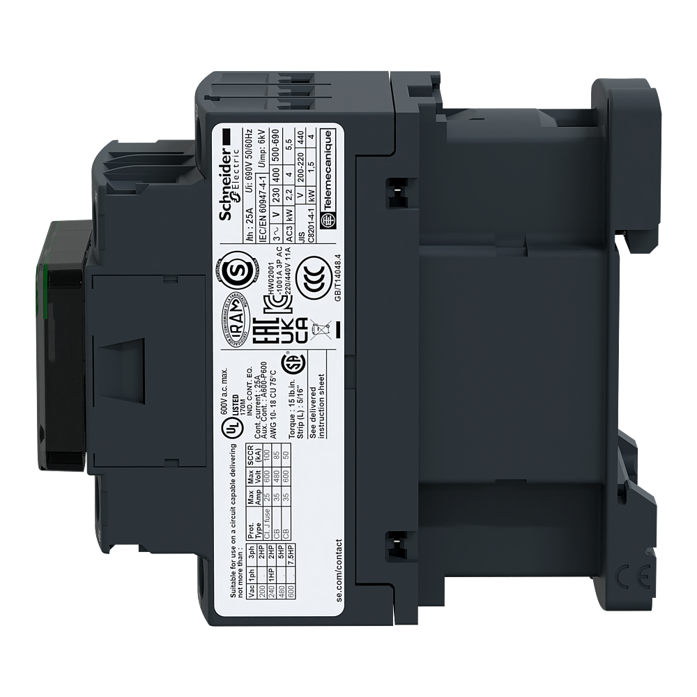 CONT 3P 3F 9A AC3 400V 50/60HZ